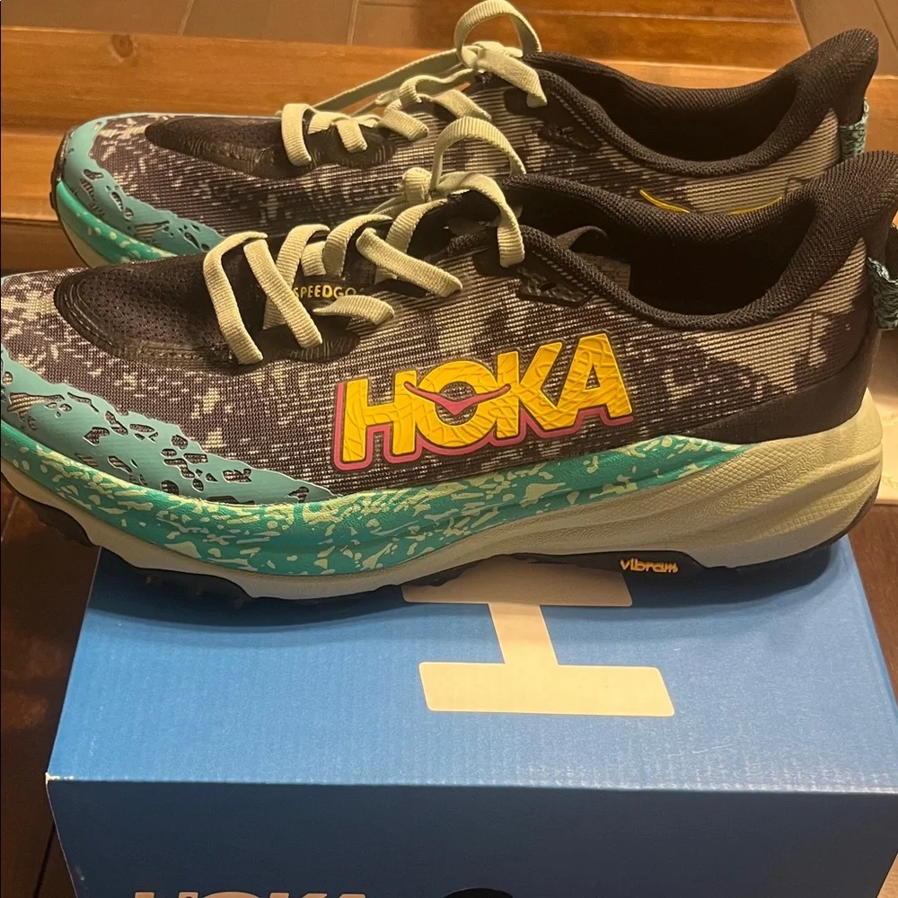 Brand new Hoka Black and Teal Trail Shoes - Picture 3 of 9